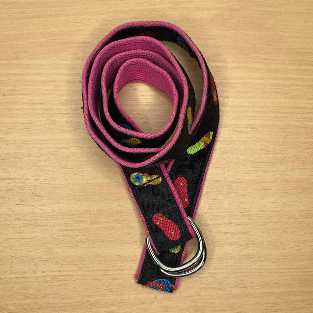 Made in New England Canvas‎ Webbing Flip Flop Women's Belt with Metal Buckle